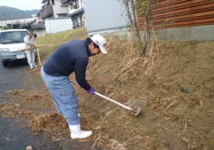 南区柏原　S様邸　外構ブロック・植栽工事