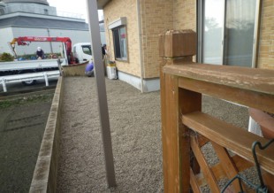 小郡市　I様邸　敷き砂利・防草工事