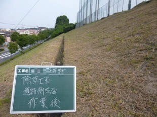 道路側法面作業後