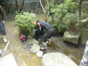 大野城市筒井　造園工事　池埋め